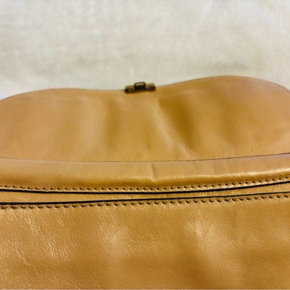 Tory Burch Priscilla Studded Tan Convertible Clutch Crossbody EUC - Picture 7 of 15